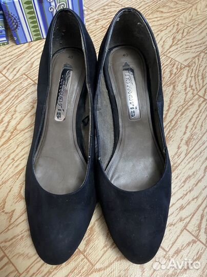 Туфли замша черные 40 размер б/у