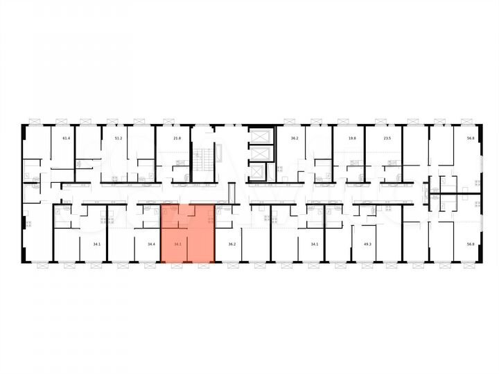 1-к. квартира, 34,1 м², 19/25 эт.