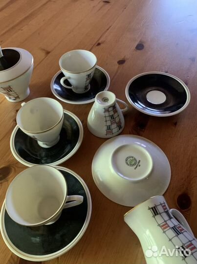 Сервиз кофейный Freiberger гдр костяной
