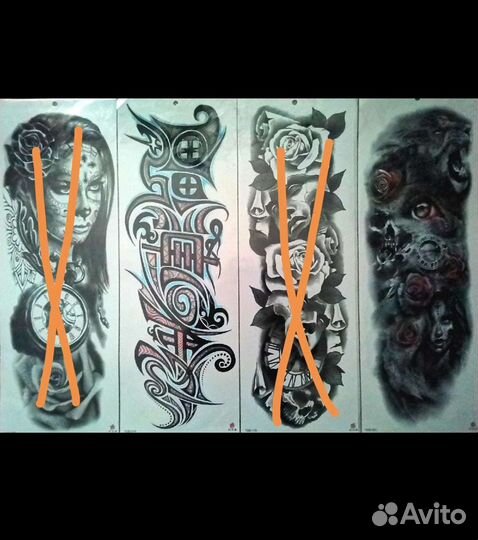 Наклейка флеш тату переводные рукава