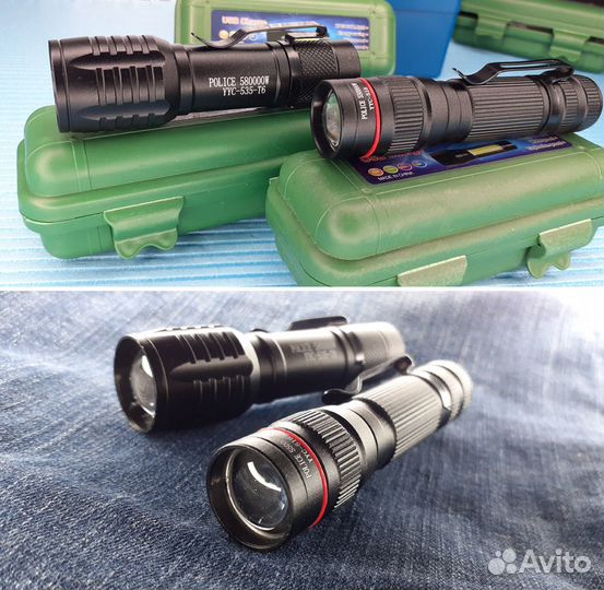 Мощный Фонарь Police в кейсе c Zoom 3 режима Мини