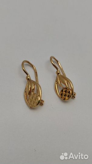 Е.Ц. Серьги советские, золото 583 (id 74530)