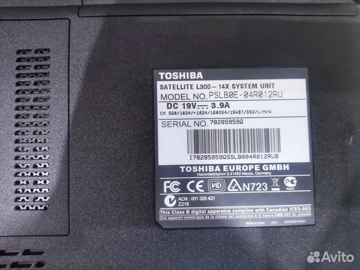 Ноутбук toshiba satellite l300