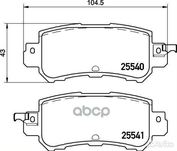 Колодки тормозные дисковые зад NP5052 nissh