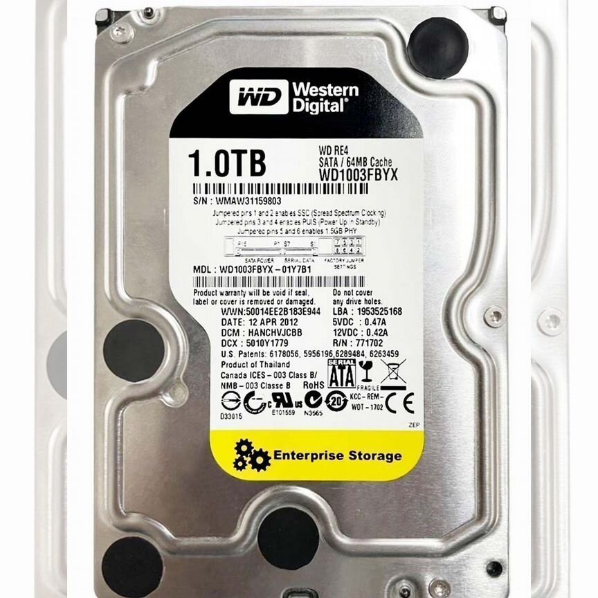 [WD1003FBYX] Жесткий Диск Wd 1tb Sata3.5 Wd1003fbyx