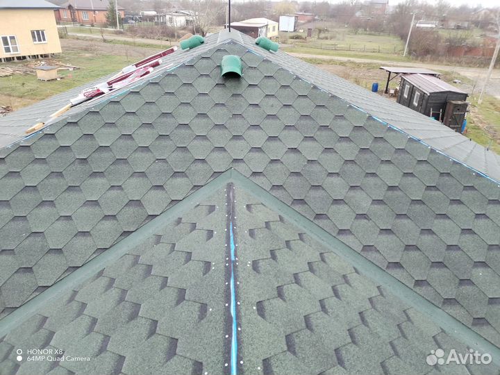 Кровельные работы, монтаж гибкой черепицы