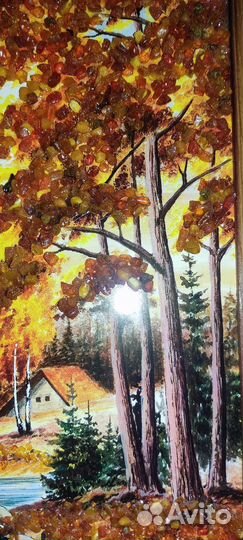 Картина постер с янтарем 32х23 см