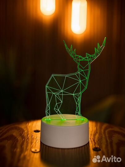 Светильник Олень с эффектом 3D