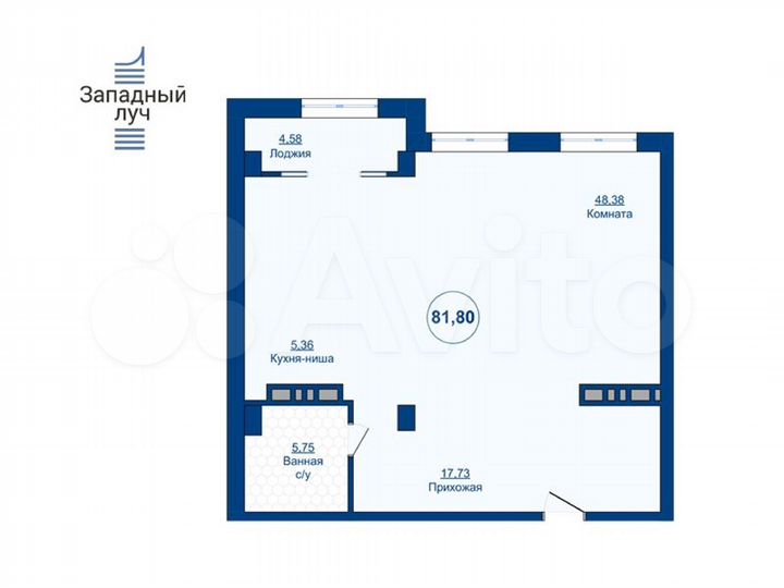 3-к. квартира, 82,3 м², 20/23 эт.