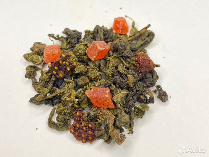 Китайский зеленый чай с клубникой