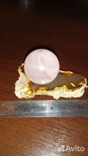 Шары розовый кварц, эпидот в прените