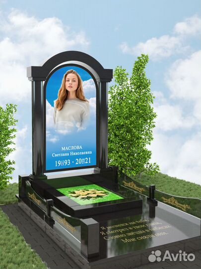 Памятник из камня и стекла. Фотостелы Фотоцветники