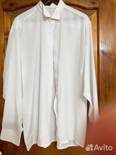 Мужская рубашка белая под шелк