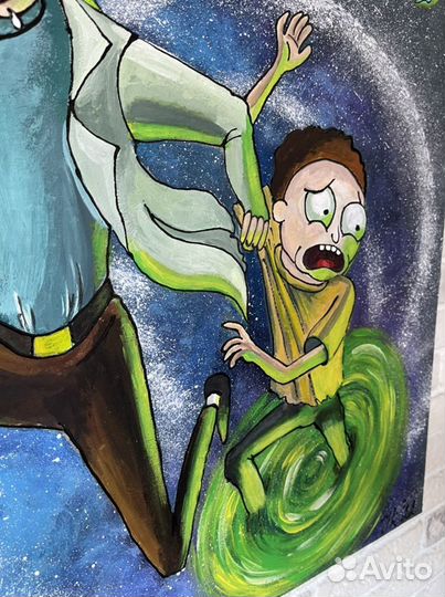 Картина Рик и Морти акрил