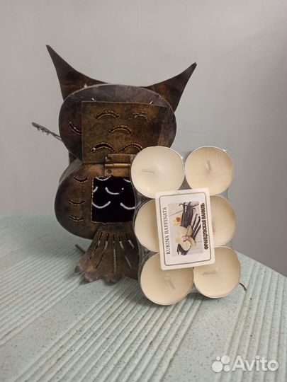 Фигурка сова со скрипкой подсвечник