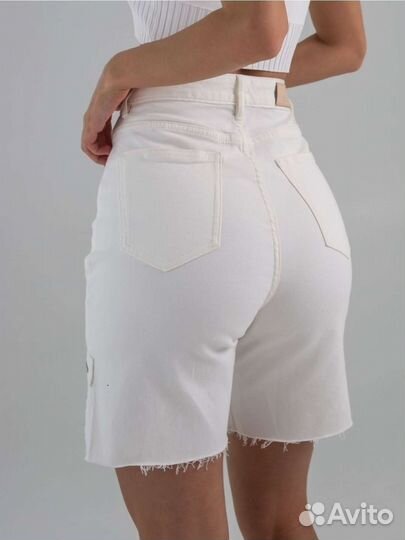 Шорты белые джинсовые
