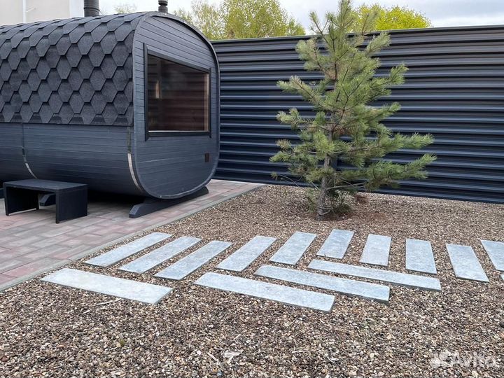 Кедровая баня с чаном на частной территории