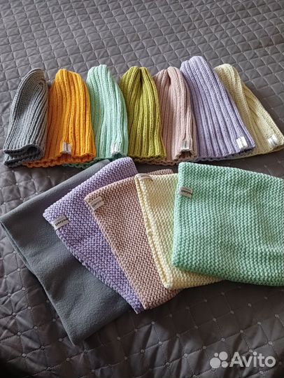 Комплект шапка/снуд из хлопка