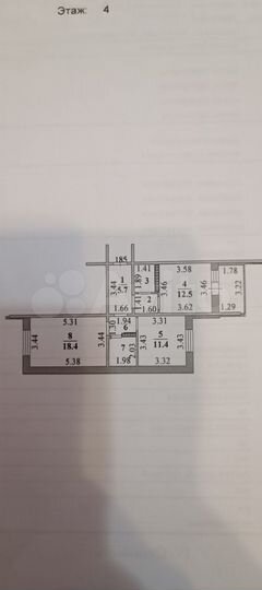 2-к. квартира, 59,1 м², 4/18 эт.