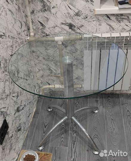 Кухонный стол стеклянный бу круглый