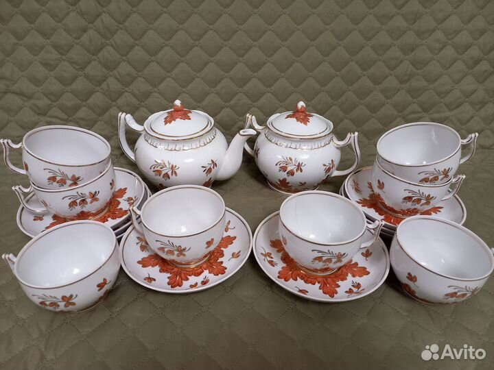 Сервиз чайный Барбарис Вербилки,предметы, СССР