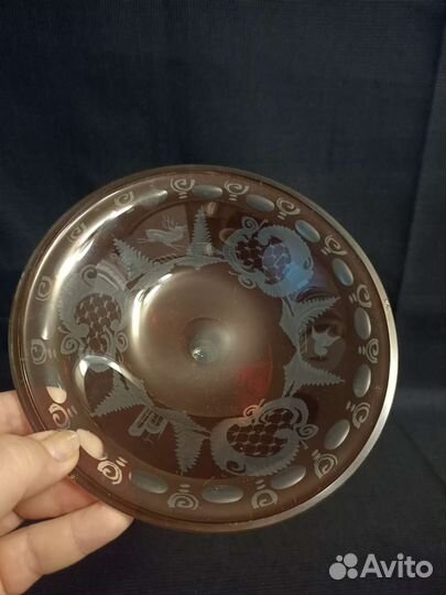 Старинная фруктовница Германия стекло