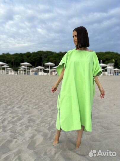 Пончо полотенце из микрофибры с капюшоном