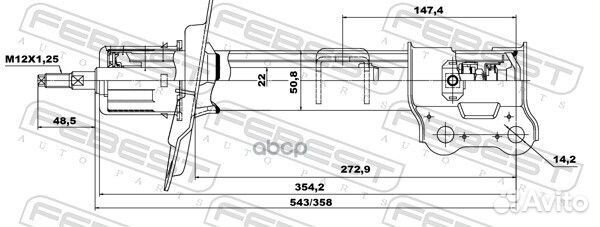 Амортизатор перед лев 12660596FL Febest