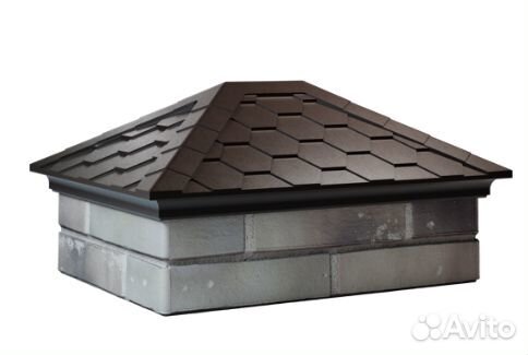 Колпак на забор на 2x1,5 кирпича Коричневый цвет