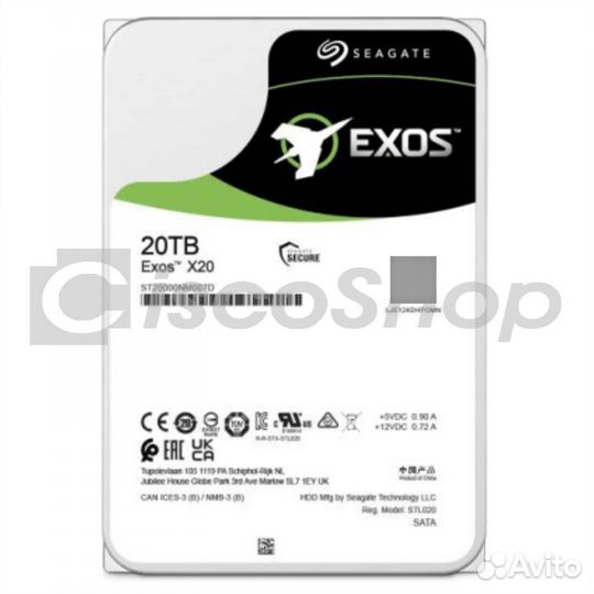 Жесткий диск HDD Seagate Exos X20 20TB SAS 7200 51