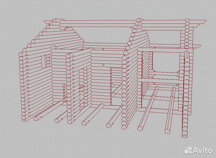 Сруб Бани из оцилиндрованного бревна
