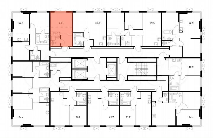 Квартира-студия, 24,1 м², 8/13 эт.