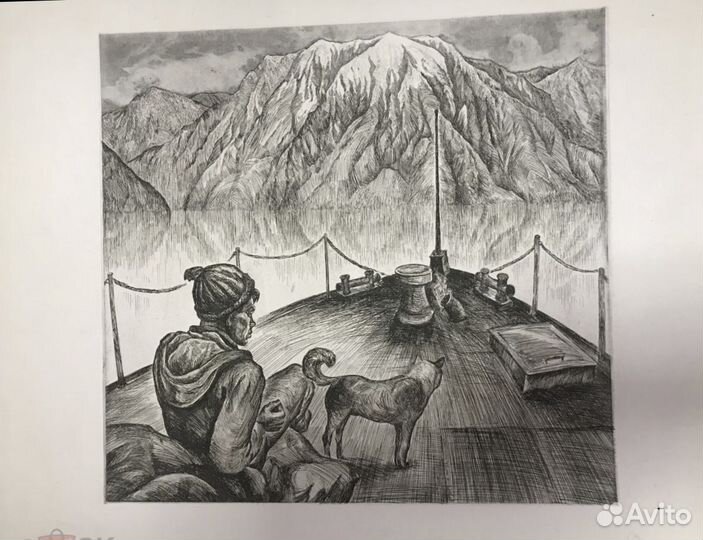 Графика Телецкое озеро. Горный Алтай