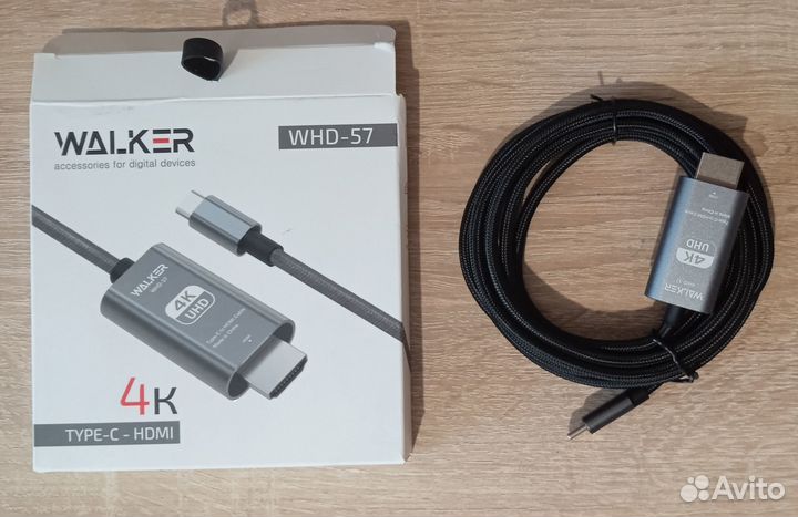 Кабель usb type c - hdmi 2 метра