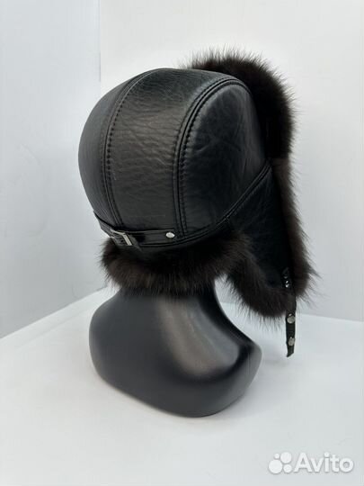 Шапка ушанка из меха Куницы