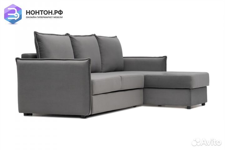 Диван угловой дельфин Джерси серый