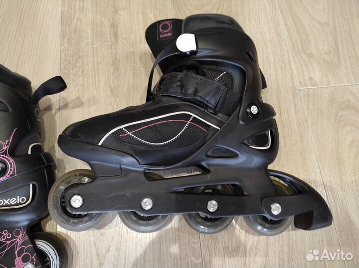 Роликовые коньки Oxelo р.39,5 и защита