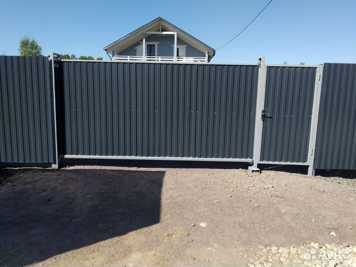 Откатные ворота с установкой