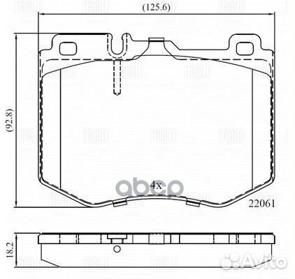 Колодки тормозные MB C(W205) 14- перед. (в комп