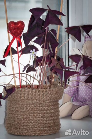 Кашпо из джута