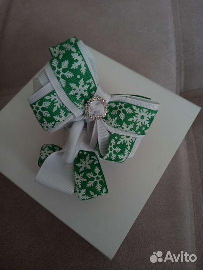 Резинка для волос из лент, бантики ручной работы