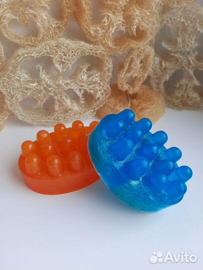 Массажное мыло с люфой и без