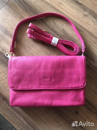 Сумка багет tod’s розовая