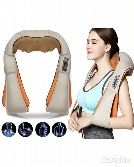 Роликовый массажер neck kneading