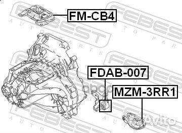 Подушка двигателя перед лев fmcb4 Febest