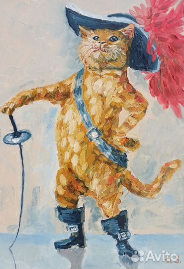 Картины маслом животные коты