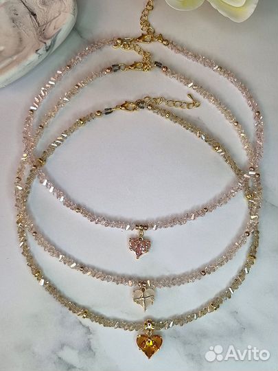 Колье чокер хрустальный