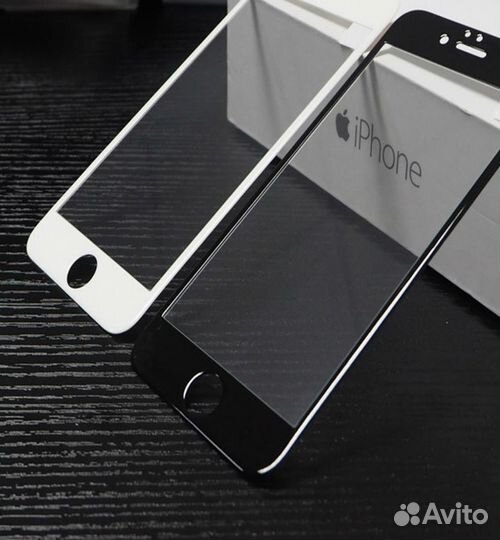 Защитное стекло 3D для iPhone 6/ 6s (черное,белое)