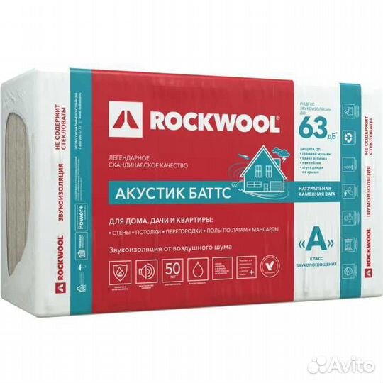 Каменная вата Rockwool акустик баттс 1000x600x50мм