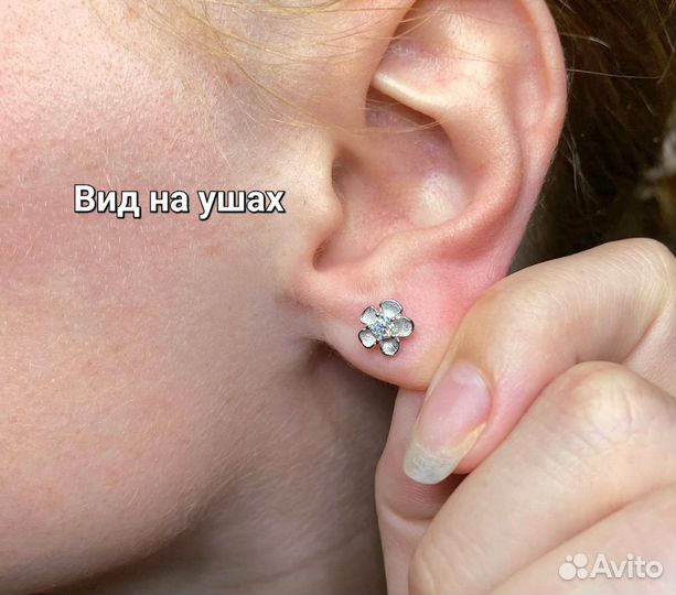 Серьги с бриллиантами муассанитами серебро ручная